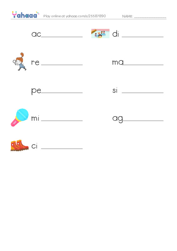 RAZ Vocabulary L: Joeys Stop Sign PDF worksheet writing row