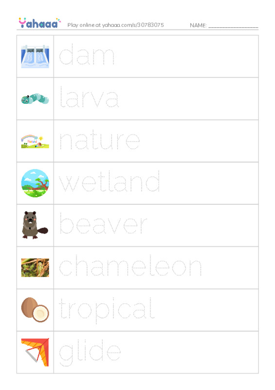 RAZ Vocabulary O: Wonders of Nature1 PDF one column image words