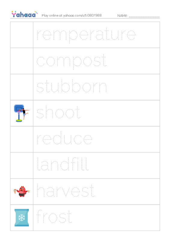 RAZ Vocabulary O: Landons Pumpkins PDF one column image words