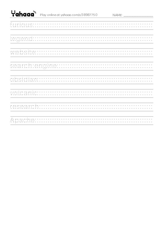 RAZ Vocabulary T: The Black Stones PDF write between the lines worksheet
