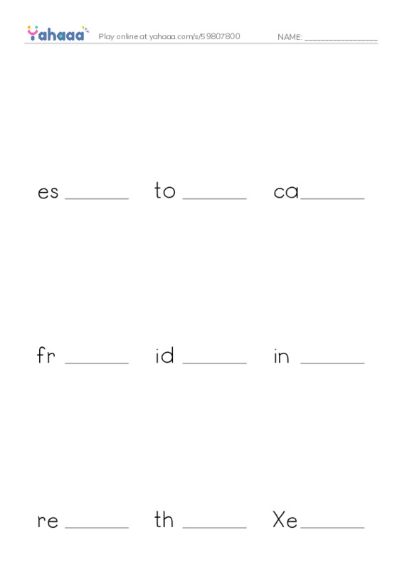 RAZ Vocabulary U: Mystery in the Moonlight PDF worksheet to fill in words gaps
