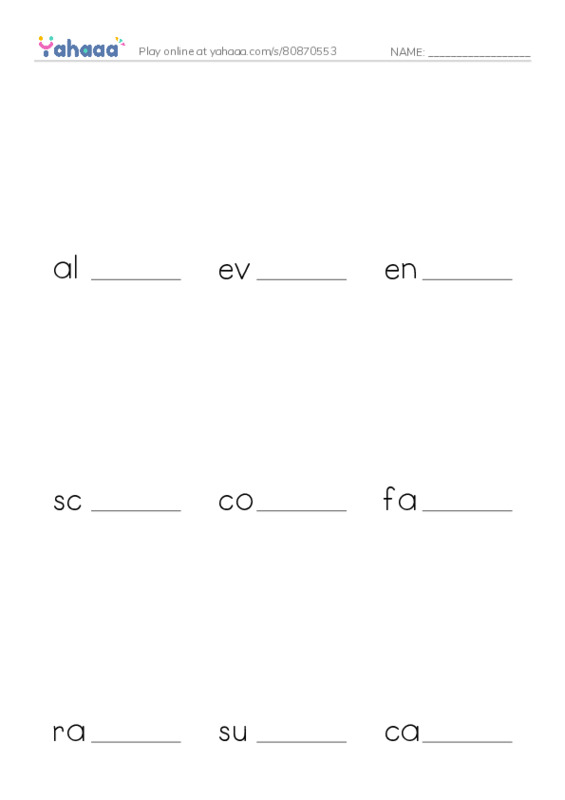 RAZ Vocabulary V: Mirroring Miranda PDF worksheet to fill in words gaps