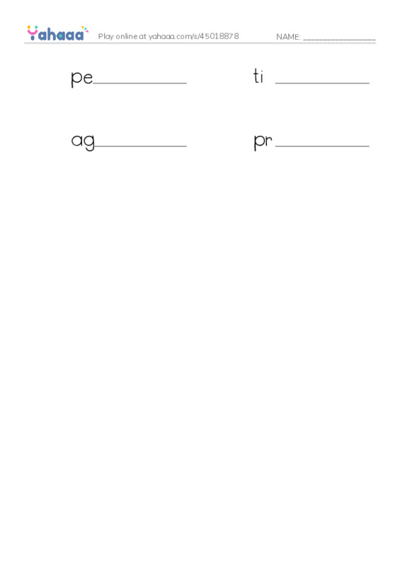 RAZ Vocabulary W: Adventure in Bear Valley2 PDF worksheet writing row