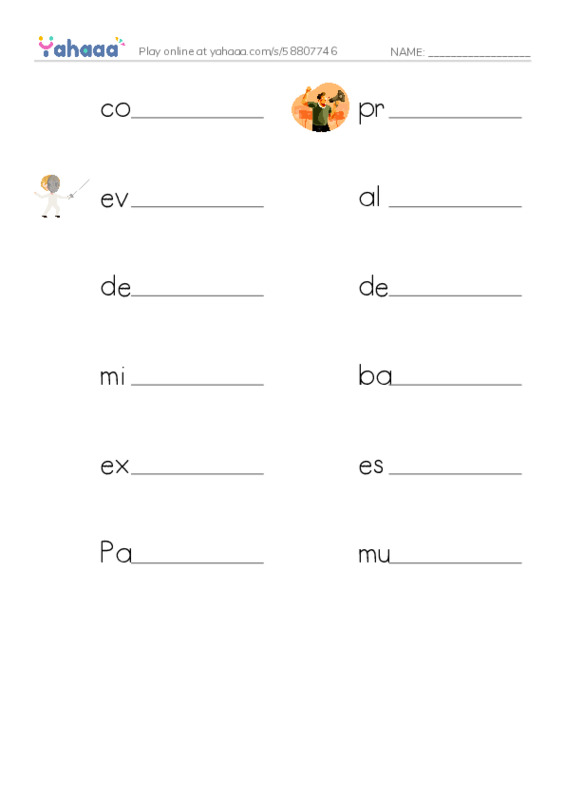 RAZ Vocabulary X: Seeds of Revolution2 PDF worksheet writing row