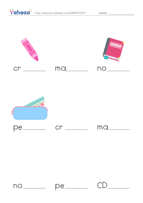 Let's GO 1: Unit 3 At the Store PDF worksheet to fill in words gaps