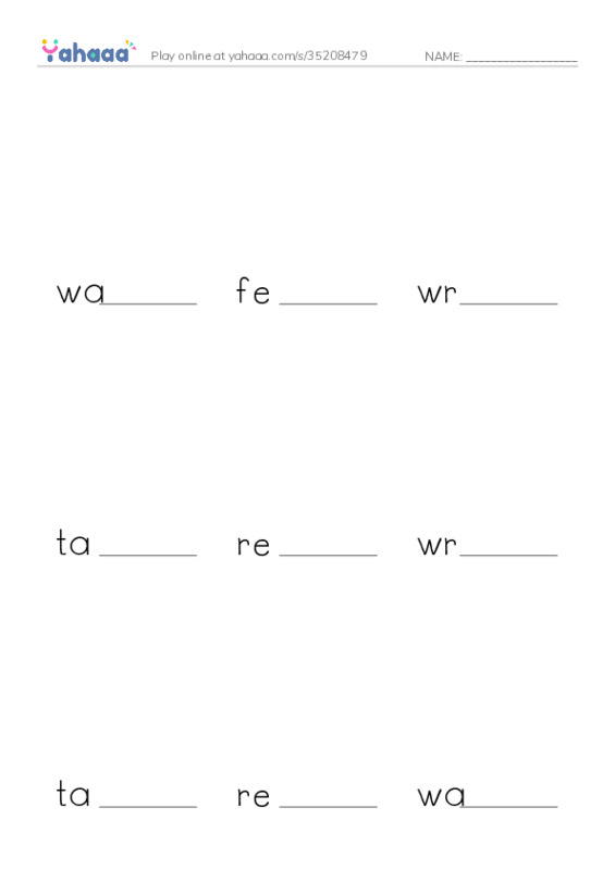 Let's GO 6: Unit 1 School Days PDF worksheet to fill in words gaps