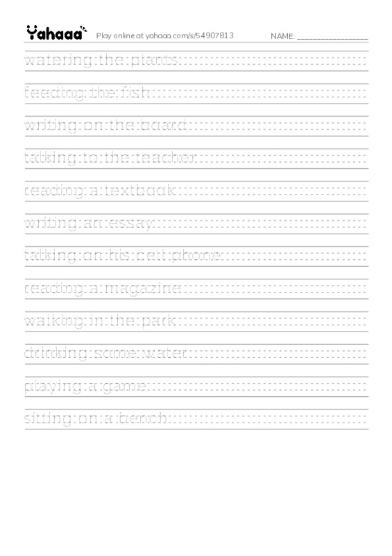 Let's GO 6: Unit 1 School Days PDF write between the lines worksheet