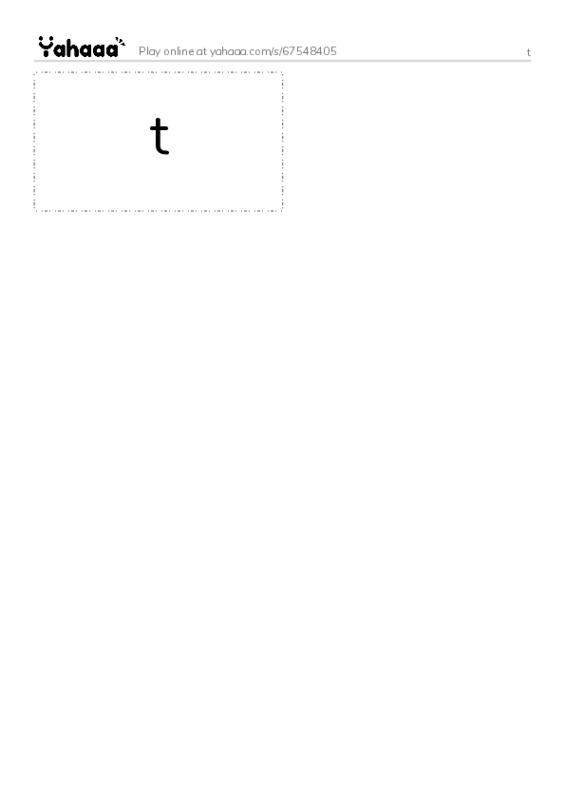 Word flashcards worksheet for t
