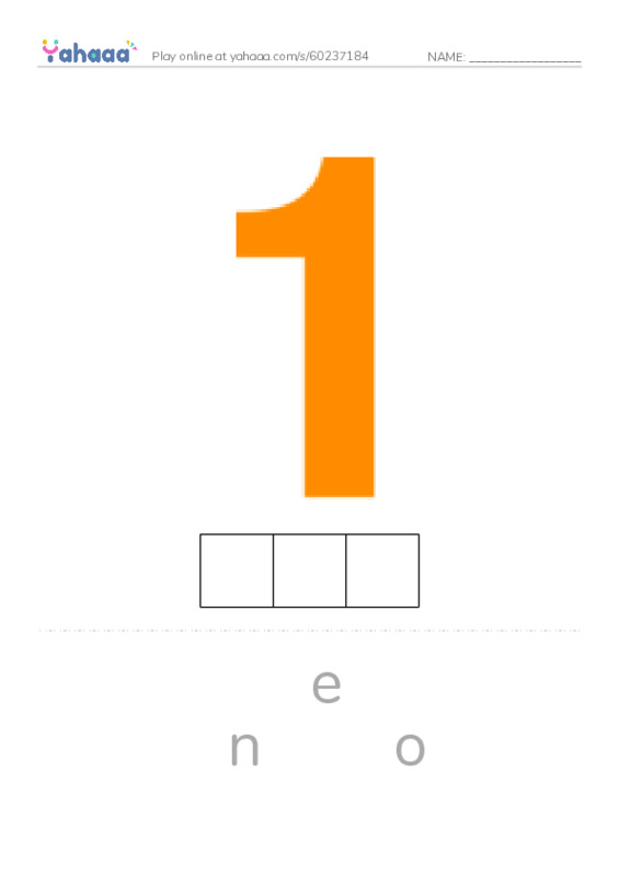 Letter scramble puzzle worksheet for Numbers