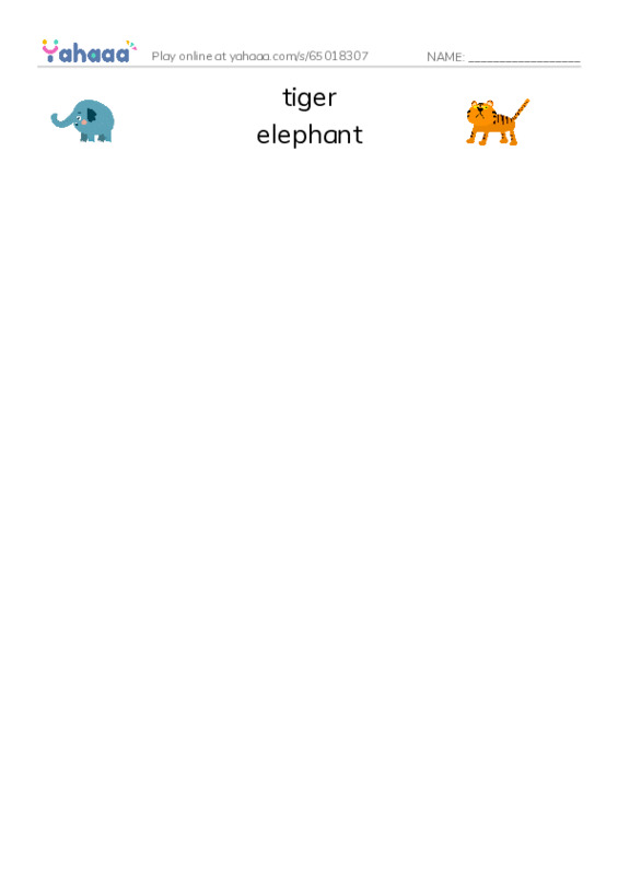 Match both sides worksheet for Zoo