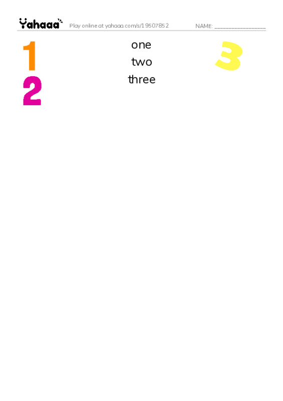 Match both sides worksheet for numbers
