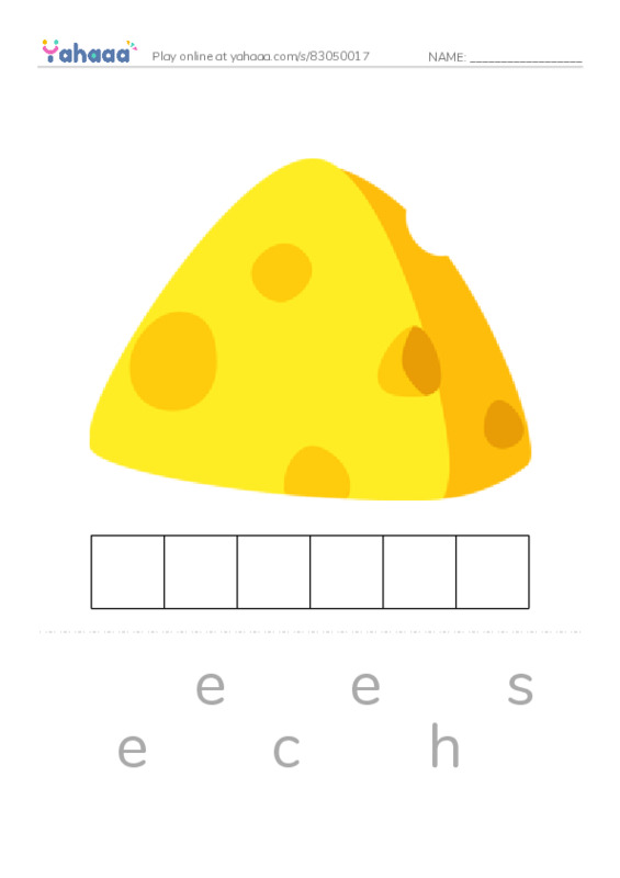 Letter scramble puzzle worksheet for Digraphs ch