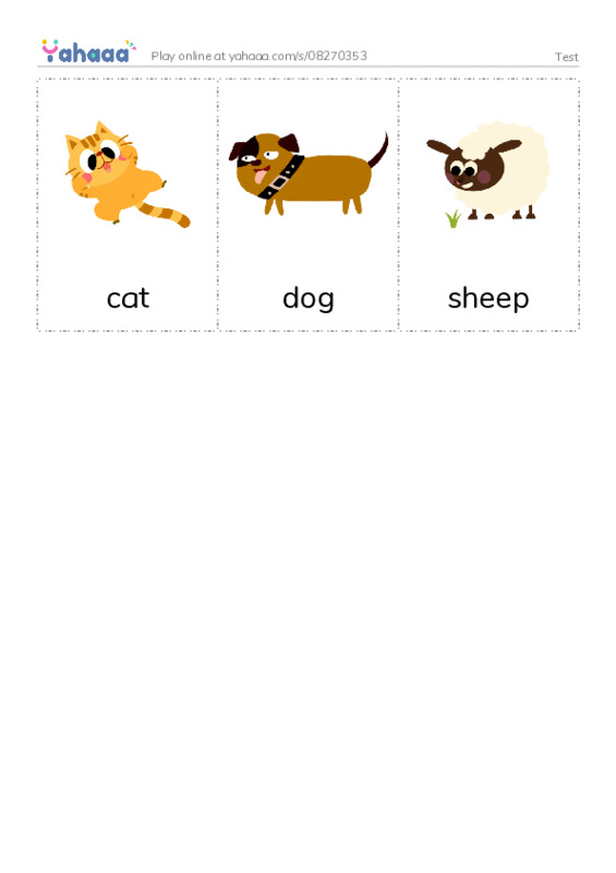 Picture flashcards worksheet for Test
