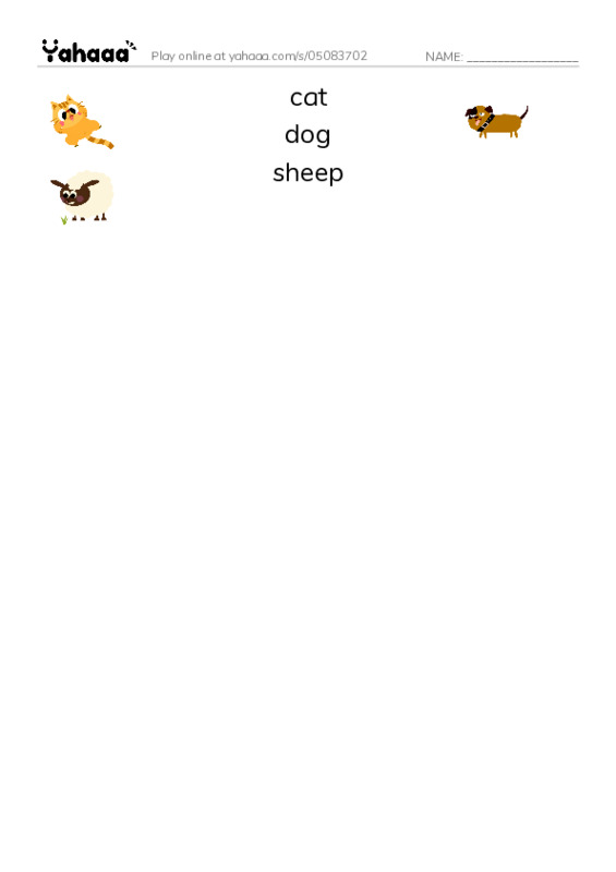 Match both sides worksheet for Test