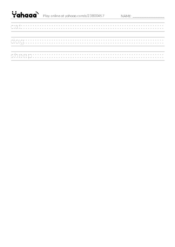 Handwriting lines worksheet for Test