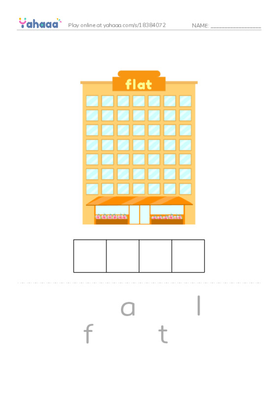 Letter scramble puzzle worksheet for Places and Buildings 