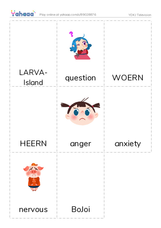Picture flashcards worksheet for YDKJ Television