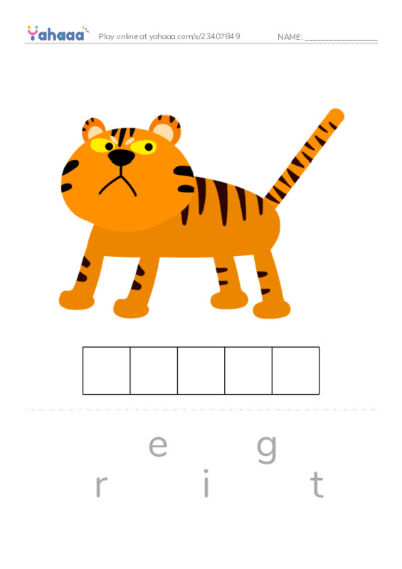 Letter scramble puzzle worksheet for KB 1 Animals