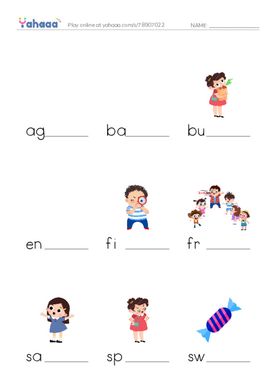 Finish the word worksheet for 1000 words book 1 unit 4