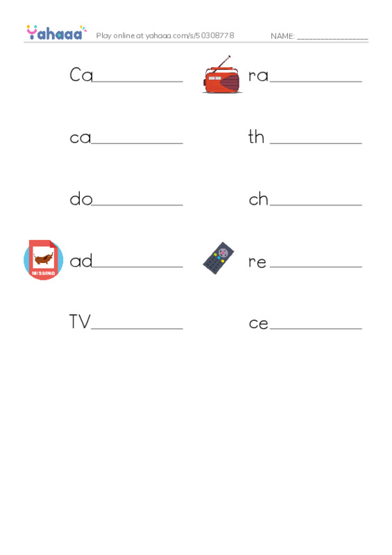 Write the word rows worksheet for Something new to watch!