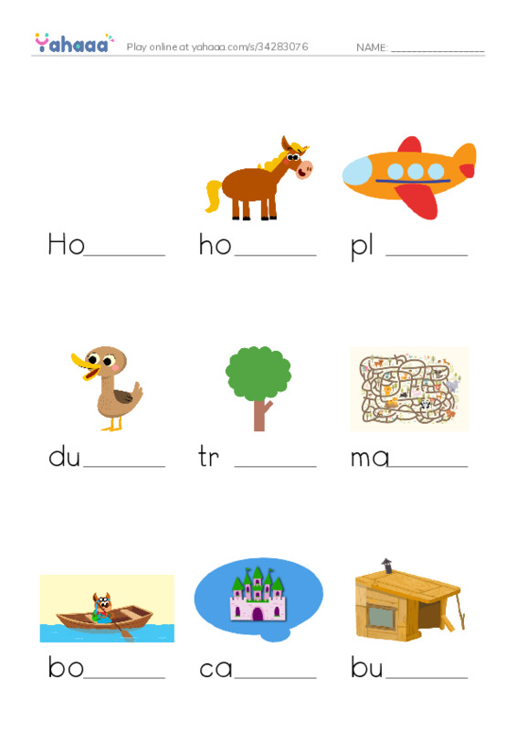 Finish the word worksheet for Building with blocks razkid A 